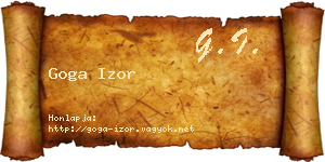 Goga Izor névjegykártya